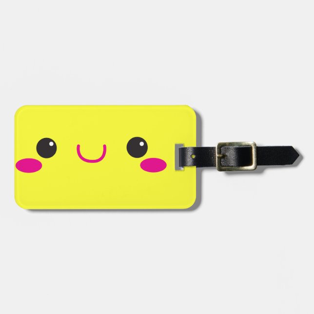 Étiquette À Bagage Visage mignon superbe de cutie de Kawaii d'anime ! (Devant horizontal)