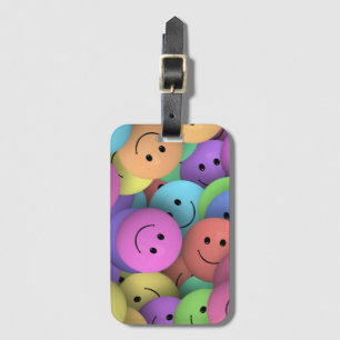 Étiquette À Bagage Visages colorés heureux Art Emoji