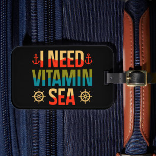 Étiquette À Bagage Vitamin Sea Boat Voilier Croisière Ocean Adventure