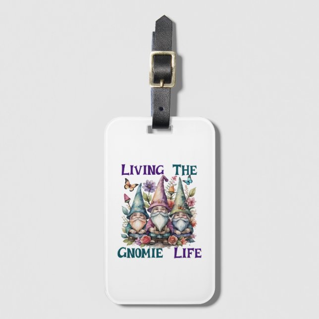 Étiquette À Bagage Vivre La Vie Gnome (Devant Vertical)
