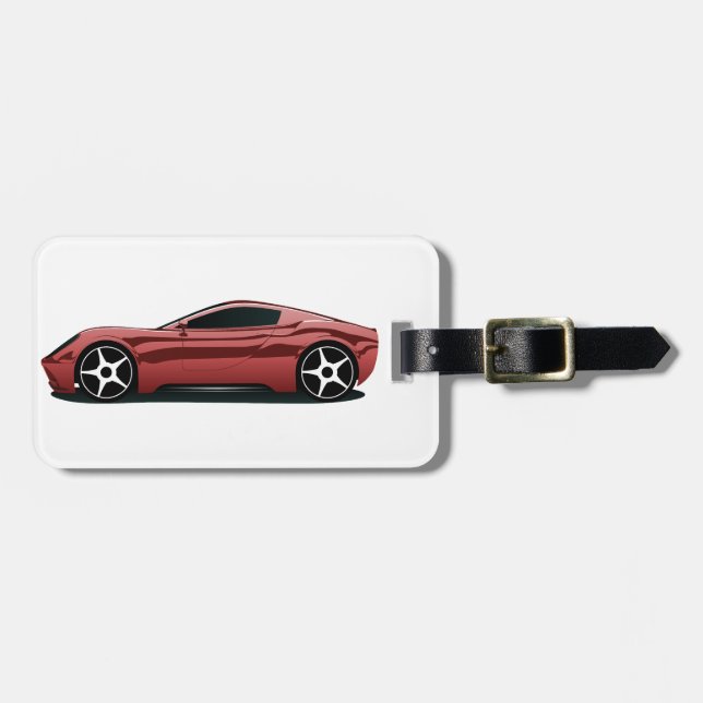 Étiquette À Bagage Voiture de sport rouge (Devant horizontal)
