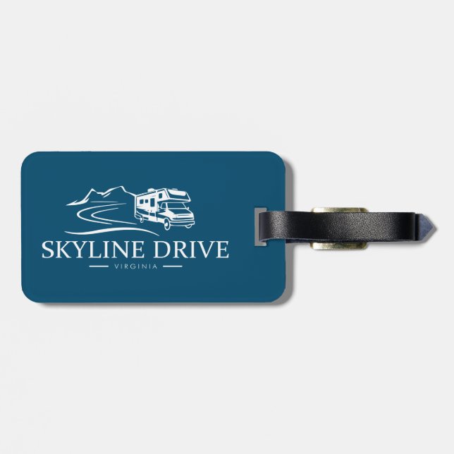 Étiquette À Bagage Voiture Skyline Virginia - Véhicule récréatif (Dos horizontal)