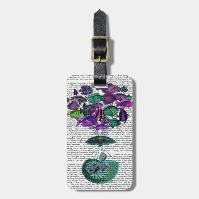 Étiquette À Bagage Vol Du Ballon À Air Chaud Poisson (Devant Vertical)