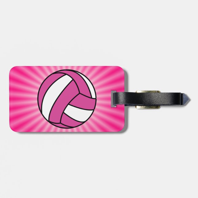 Étiquette À Bagage Volley-ball rose (Dos horizontal)
