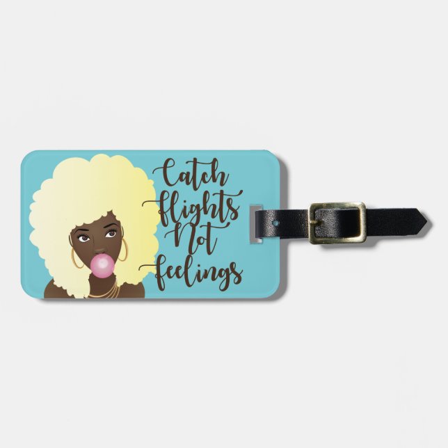 Étiquette À Bagage Vols de capture pas des sentiments, Femme noire, g (Devant horizontal)