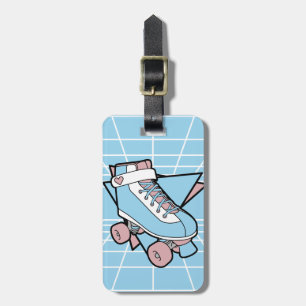 Étiquette À Bagage Votre équipement de patinage Pastel Blue Cartoon R