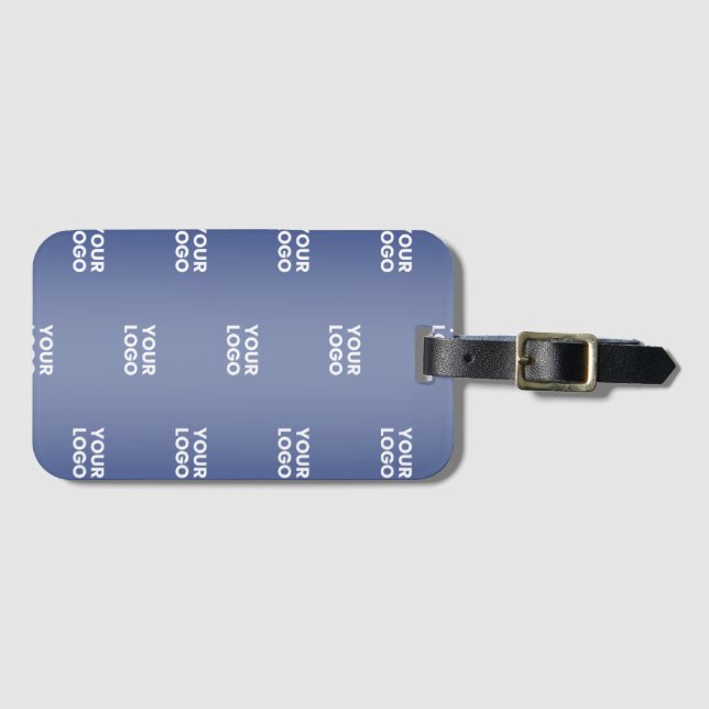 Étiquette À Bagage Votre logo Simple Répétition Logo Marine Blue Grad (Devant Horizontal)