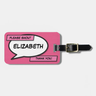 Étiquette À Bagage Votre message Voix Bubble Amusant Retro Comique Li