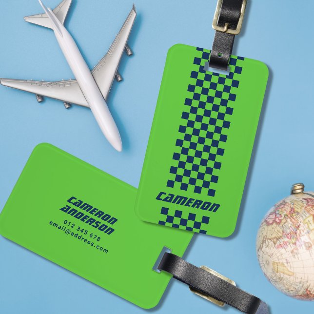 Étiquette À Bagage Votre nom Couleurs entièrement personnalisées À da (Créateur téléchargé)