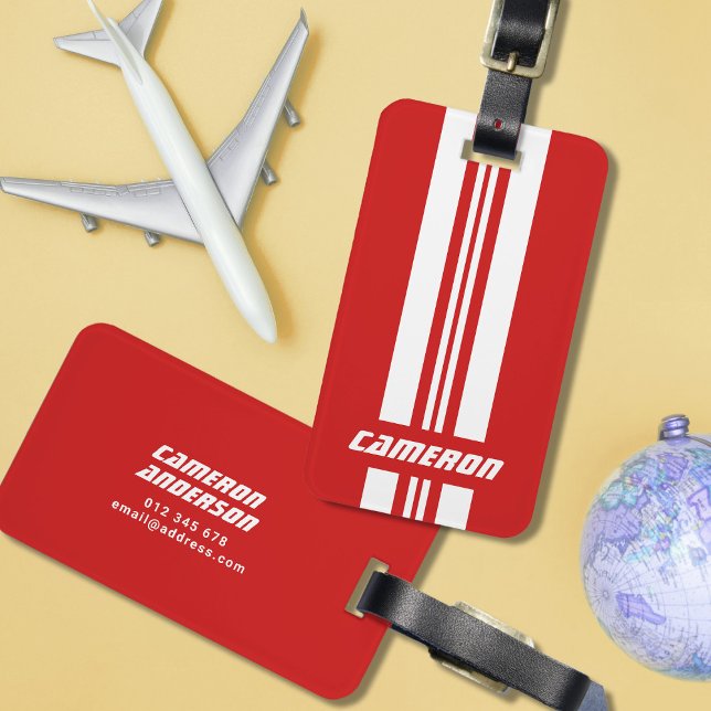 Étiquette À Bagage Votre nom Couleurs entièrement personnalisées Coul (Créateur téléchargé)