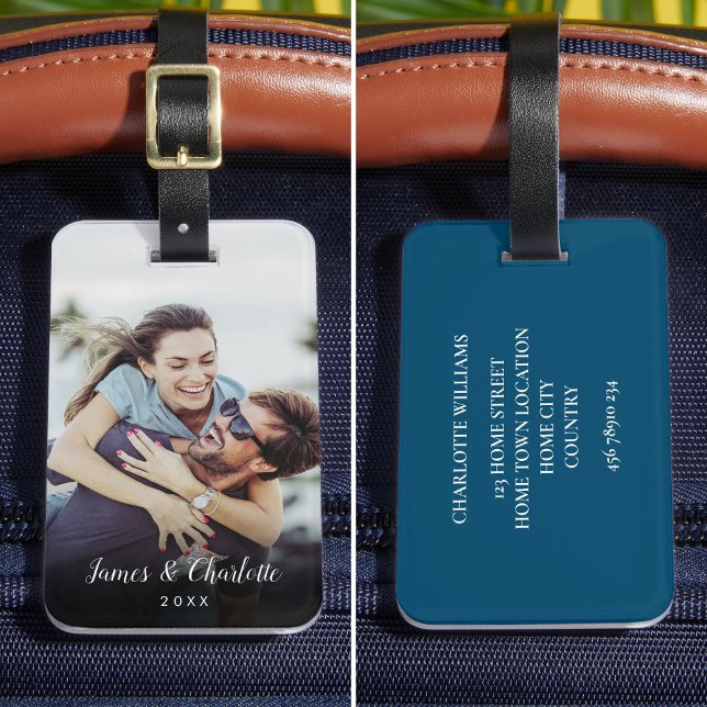 Étiquette À Bagage Votre photo de couple préférée (Créateur téléchargé)