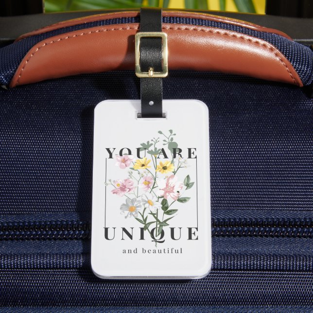 Étiquette À Bagage Vous êtes un Slogan floral unique (Insitu Rectoal 2)