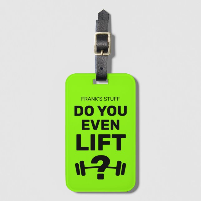 Étiquette À Bagage Vous levez-vous même ? Voyage vert néon personnali (Devant Vertical)