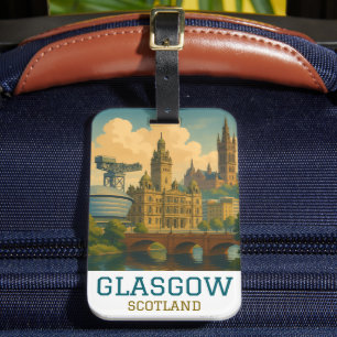 Étiquette À Bagage Voyage à Glasgow Écosse Vintage