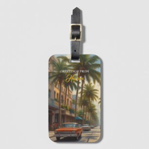 Étiquette À Bagage Voyage Cuba vintage - Salutations de La Havane