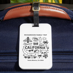 Étiquette À Bagage Voyage de famille personnalisé en Californie