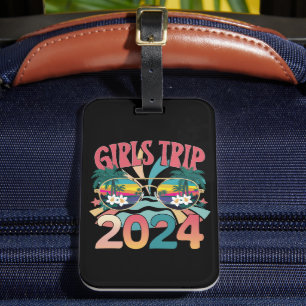 Étiquette À Bagage Voyage de filles Groovy 2024 Week-end Été Plage