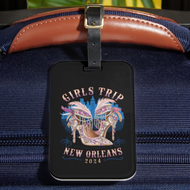 Étiquette À Bagage Voyage de filles Nouvelle-Orléans 2024 Mardi Gras  (Insitu Rectoal 2)