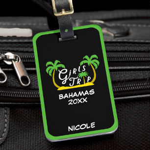 Étiquette À Bagage Voyage Filles Bahamas Vacances Caraïbes Island