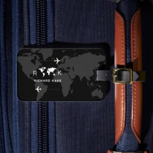 Étiquette À Bagage Voyage international noir