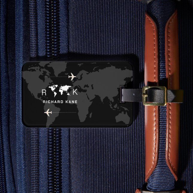 Étiquette À Bagage Voyage international noir (Insitu Rectoal 4)