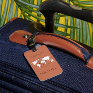 Étiquette À Bagage Voyage Monogrammé Destination Mariage Salle