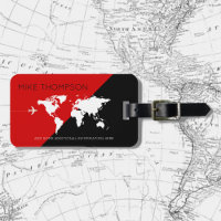 voyage noir rouge élégant, moderne et géométrique
