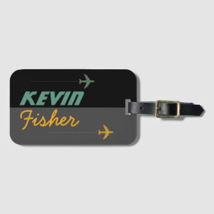 Étiquette À Bagage voyage par avion nom personnalisé