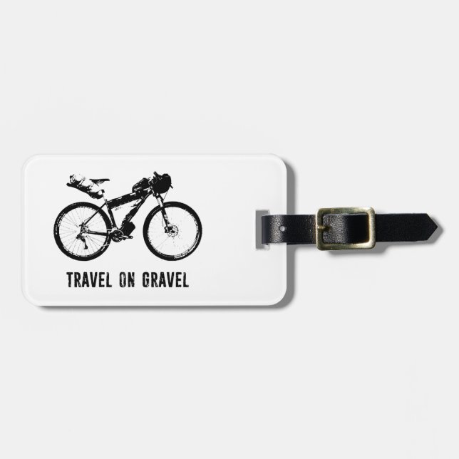 Étiquette À Bagage Voyage Sur Le Vélo Gravel (Devant horizontal)