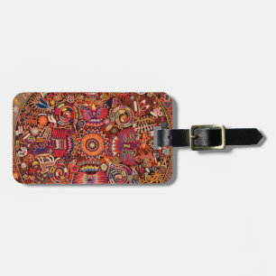 Étiquette À Bagage Voyage tribal maya mexicain de Boho d'art d'Oaxaca