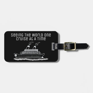Étiquette À Bagage Voyageur de bateau de croisière drôle simple noir