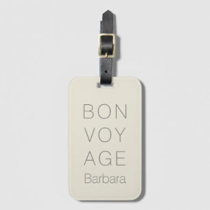 ÉTIQUETTE À BAGAGE VOYAGEUR MODERNE BON VOYAGE VANILLA CREAM