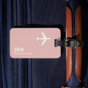 Étiquette À Bagage Voyageurs d'avion Dusty rose personnalisés