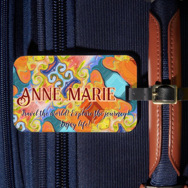 Étiquette À Bagage Voyagez dans le monde Nom personnalisé impérial Ab (Insitu Rectoal 4)