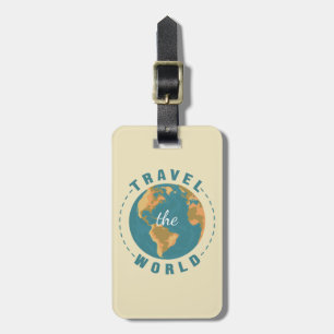 Étiquette À Bagage Voyagez dans le monde Vintage Globe Vacation Earth