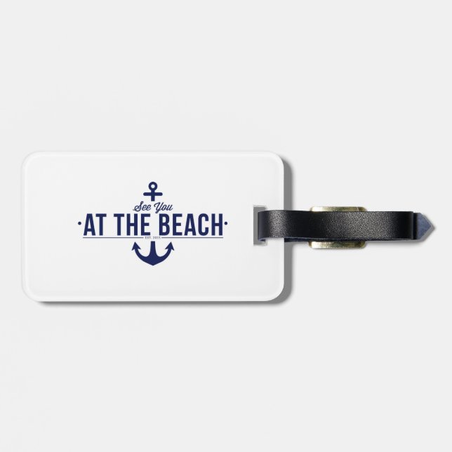 Étiquette À Bagage Voyez-vous à l'étiquette de bagage de plage (Dos horizontal)