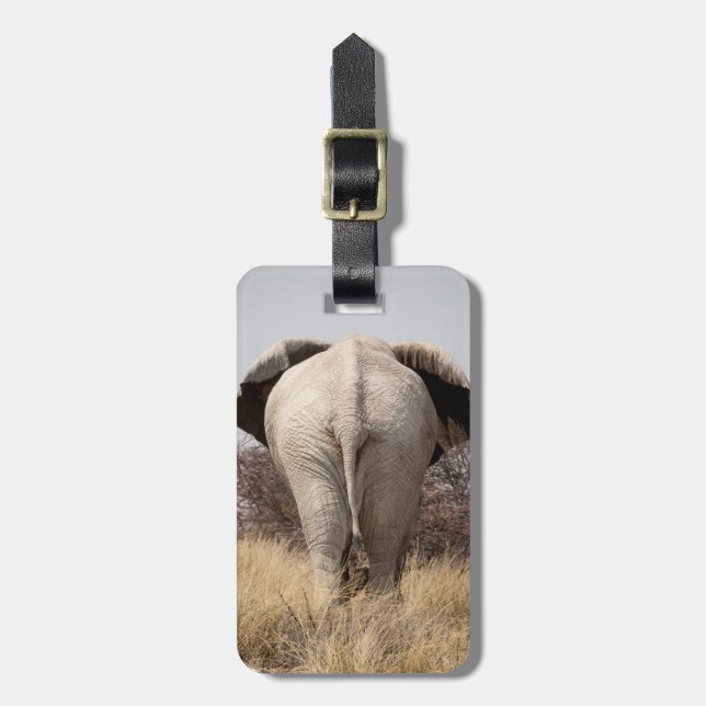 Étiquette À Bagage Vue arrière de l'éléphant (Devant Vertical)