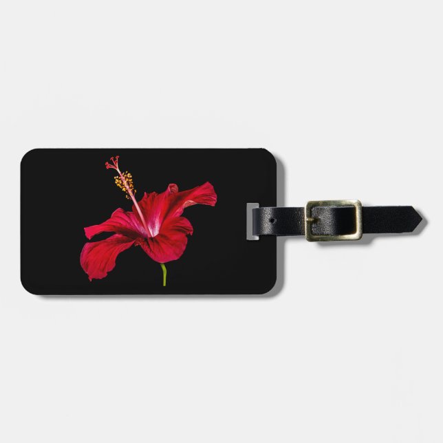 Étiquette À Bagage Vue latérale de l'Hibiscus rouge (Devant horizontal)