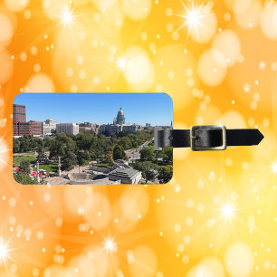 Étiquette À Bagage Vue panoramique de Denver avec le dôme du Capitole