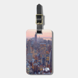 Étiquette À Bagage Vue panoramique de Manhattan au coucher du soleil