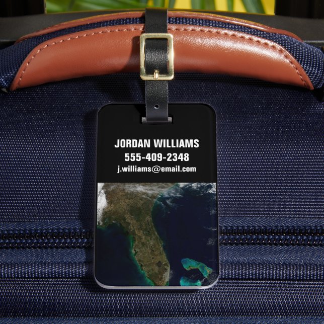 Étiquette À Bagage Vue Satellite Sur La Floride. (Insitu Rectoal 2)