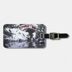 Étiquette À Bagage WA, Seattle, pont et étang de Moon après l'hiver 2