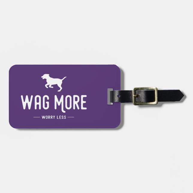 Étiquette À Bagage Wag Plus Inquiète Moins (Devant horizontal)