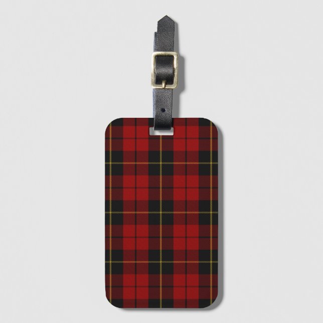 Étiquette À Bagage Wallace Tartan Scottish Clan Plaid Motif (Devant Vertical)
