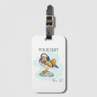 Étiquette À Bagage Watercolor Mandarin Duck