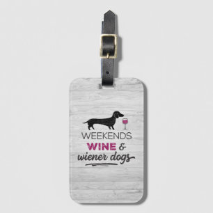 Étiquette À Bagage Week-ends Chiens de vin et de Wiener
