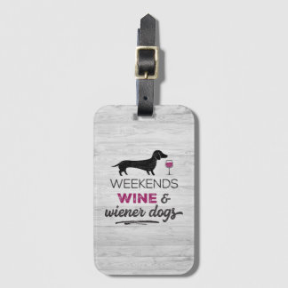 Étiquette À Bagage Week-ends Chiens de vin et de Wiener