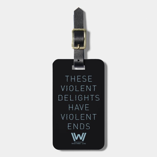 Étiquette À Bagage Westworld | Citation de typographie "Plaisirs viol (Devant Vertical)