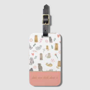 Étiquette À Bagage Whimsical Cats