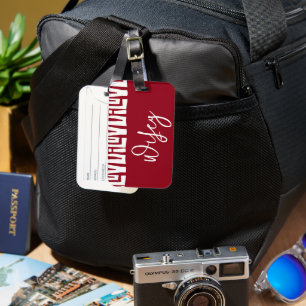 Étiquette À Bagage Wifey Tribal Africain Rouge et Blanc MRS.